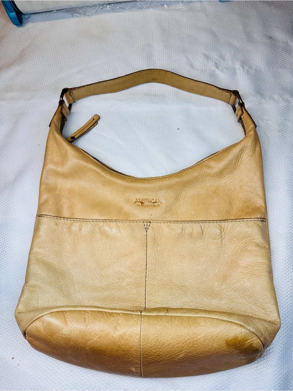 American Leather Co. Tan Leather Hobo Shoulder Bag